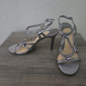 Gianni Bini Gray/Silver Strappy Heels